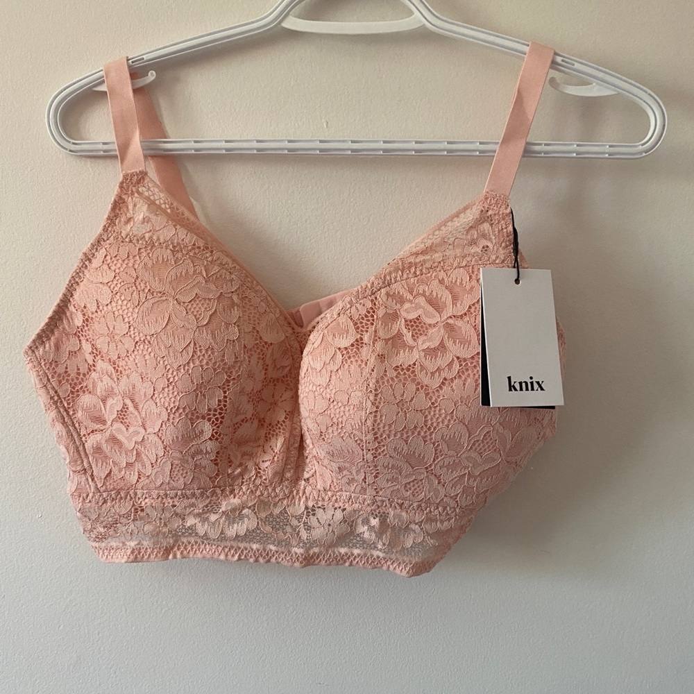 Knix Lace Bralette in Soft Pink